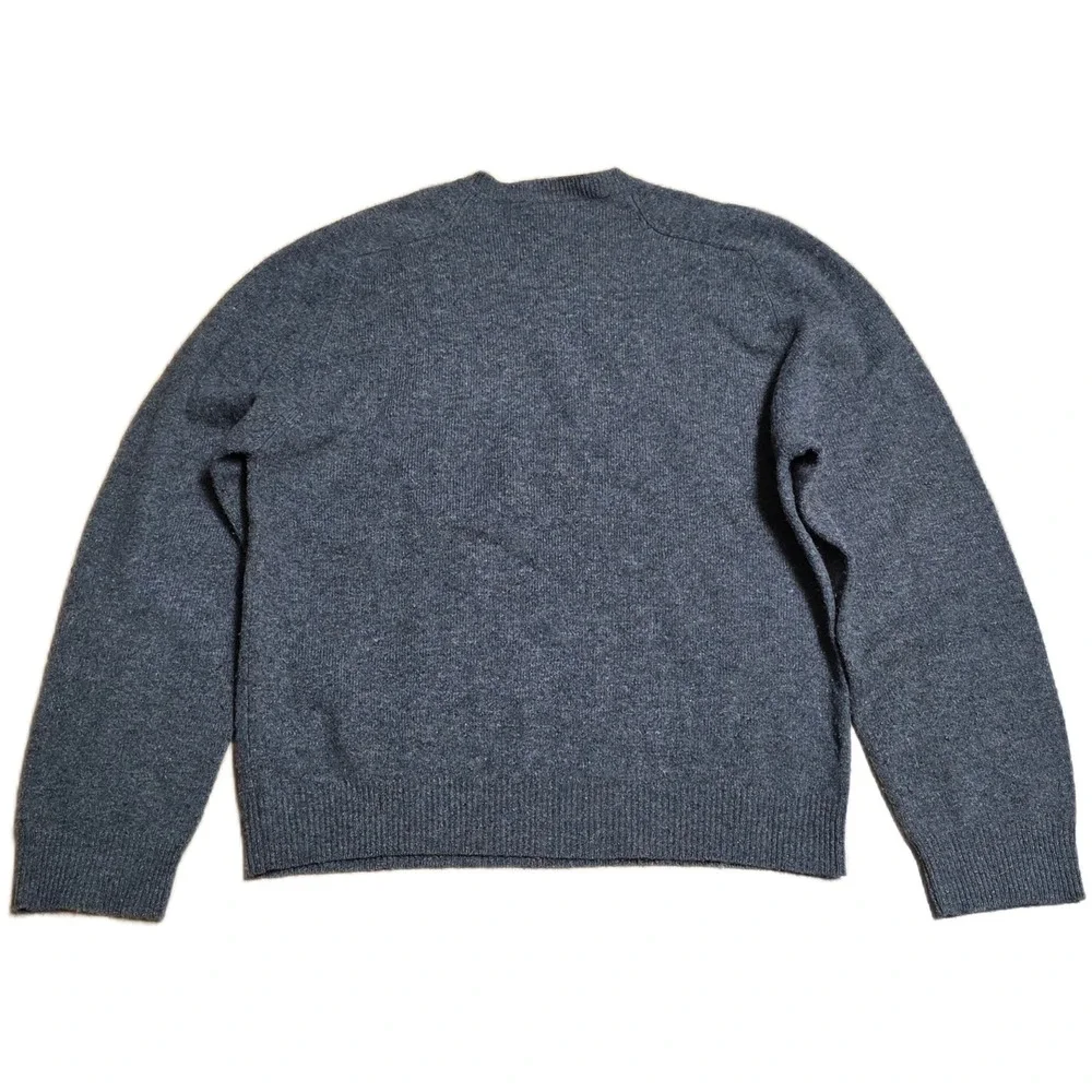 J. Crew‎ V Neck Lambswool Sweater Men's Size Large Gray Pullover Classic